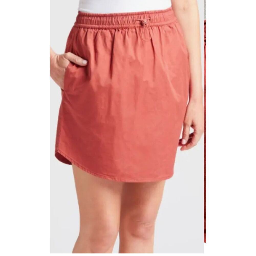 Sundry Linen Skirt Adjustable Toggle Waist Terracotta Size 2 Medium